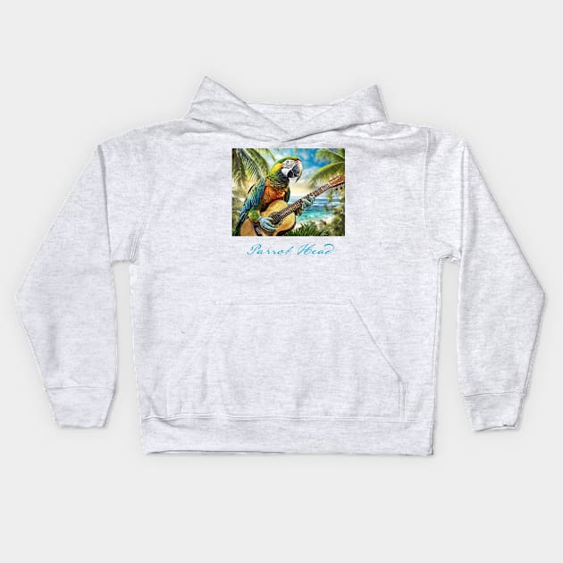 Parrot Head Design Kids Hoodie by CreativePhil